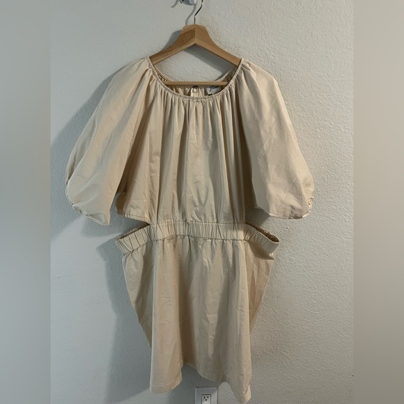 NWT J.Crew Puff-Sleeve Side-Cutout Mini Dress Lightweight Chino Size 22 Sold Out - Picture 5 of 13